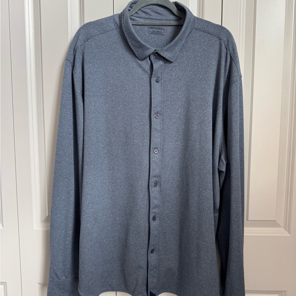 UNTUCKit  Men’s Heather Blue Button Down Shirt 3XL